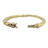 14k Yellow Gold 23.8g Solid Heavy 5.5mm Twisted Bangle Bracelet Italy 6.75"