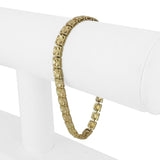 14k Yellow Gold 8.7g Vintage 5mm Diamond Cut Circle Link Bracelet 7.25"