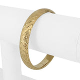 14k Yellow Gold 12.2g Satin Finish 10mm Diamond Cut Bangle Bracelet 7"
