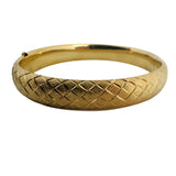 14k Yellow Gold 12.2g Satin Finish 10mm Diamond Cut Bangle Bracelet 7"