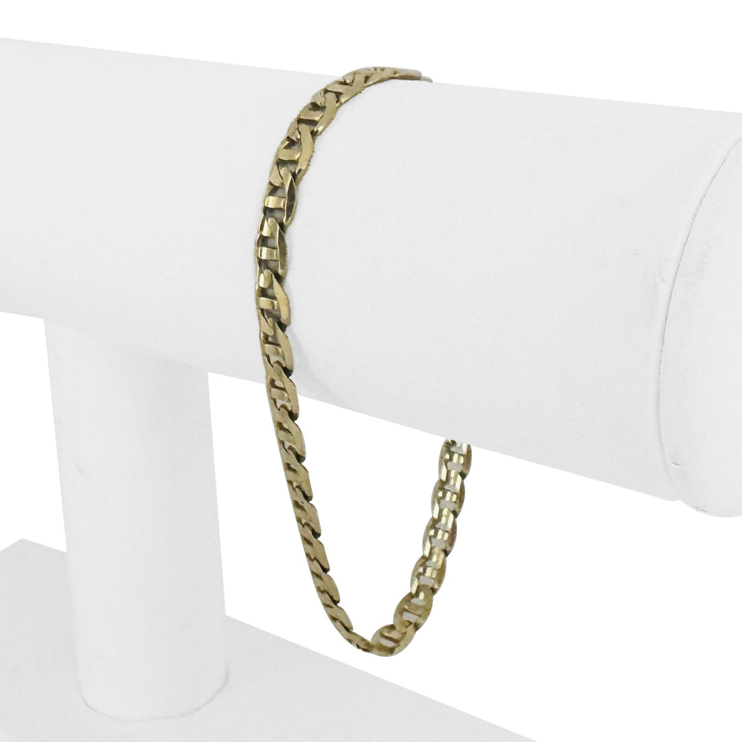 14k Yellow Gold 7.4g Solid 5mm Mariner Link Bracelet Italy 7.5"