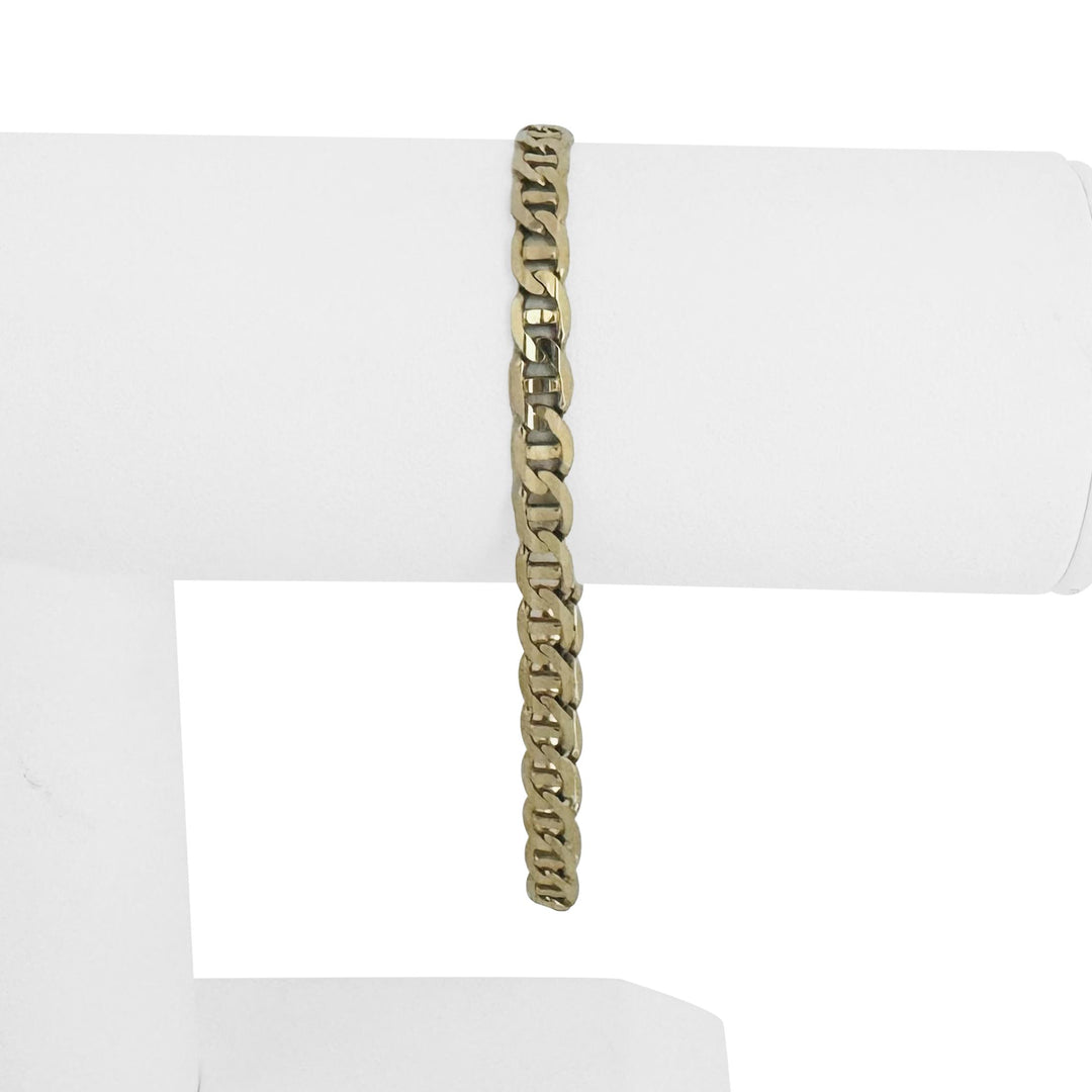 14k Yellow Gold 7.4g Solid 5mm Mariner Link Bracelet Italy 7.5"