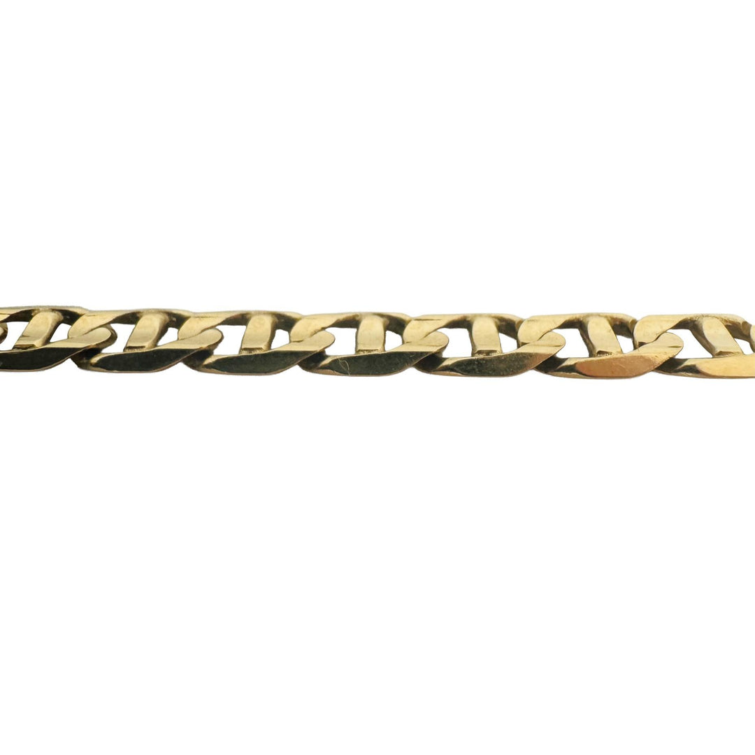 14k Yellow Gold 7.4g Solid 5mm Mariner Link Bracelet Italy 7.5"
