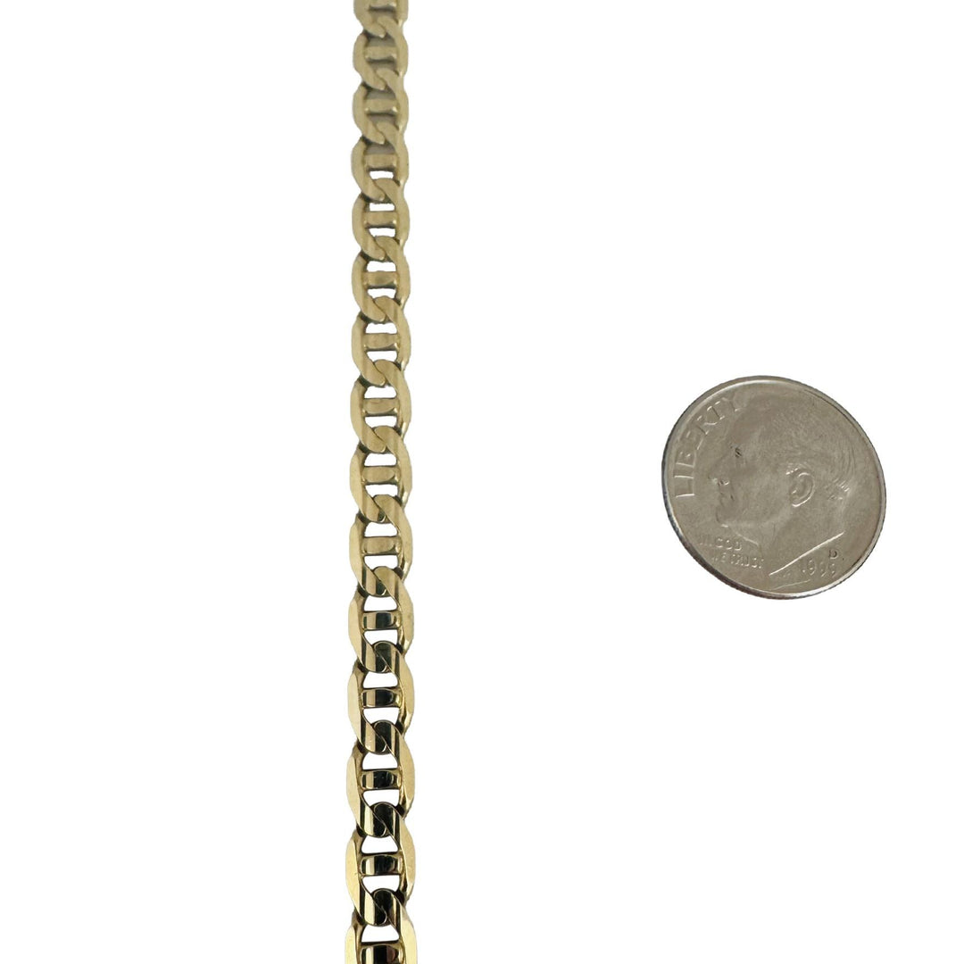 14k Yellow Gold 7.4g Solid 5mm Mariner Link Bracelet Italy 7.5"