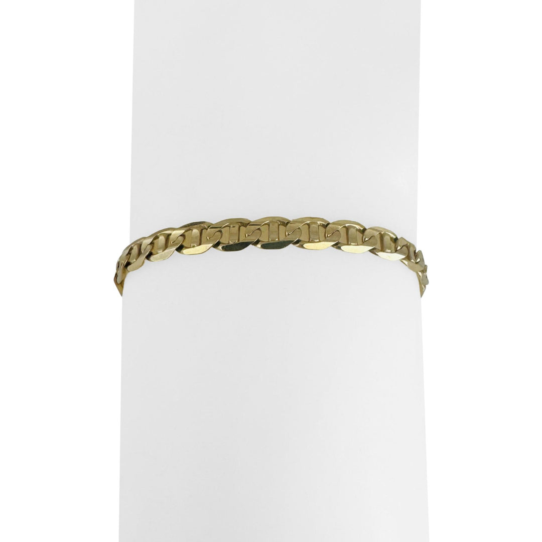 14k Yellow Gold 7.4g Solid 5mm Mariner Link Bracelet Italy 7.5"