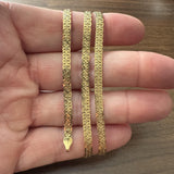 18k Yellow Gold 15g Solid Flat 4mm Fancy Link Chain Necklace Italy 20"