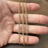 18k Yellow Gold 13.7g Solid Vintage 2.8mm Figaro Link Chain Necklace Italy 24"