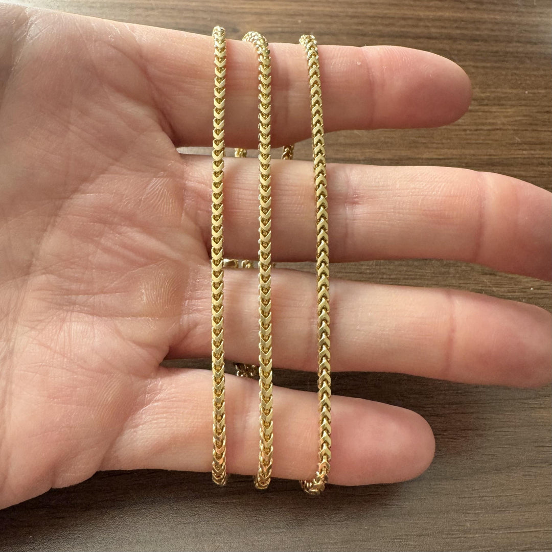 18k Yellow Gold 29.5g Solid 2.5mm Squared Franco Link Chain Necklace Italy 26"