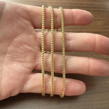 18k Yellow Gold 29.5g Solid 2.5mm Squared Franco Link Chain Necklace Italy 26"