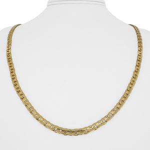 18k Yellow Gold 27g Solid Vintage Circle Curb Link Chain Necklace Italy 23"