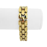 14k Yellow Gold 27.5g Ladies Thick 15mm Panther Link Bracelet 6.75"