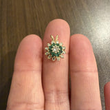 14k Yellow Gold Emerald and 0.50cttw Diamond Halo Pendant