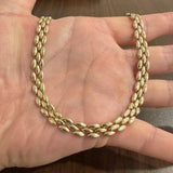 14k Yellow Gold 36.6g Heavy Ladies 8.5mm Panther Link Necklace Italy 17"