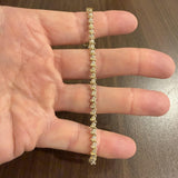 14k Yellow Gold and 0.50cttw Diamond S Link Thin Tennis Bracelet 7"