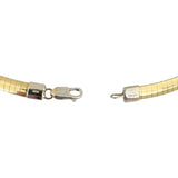 14k Yellow and White Gold 31.7g Reversible 5mm Omega Necklace Italy 18"