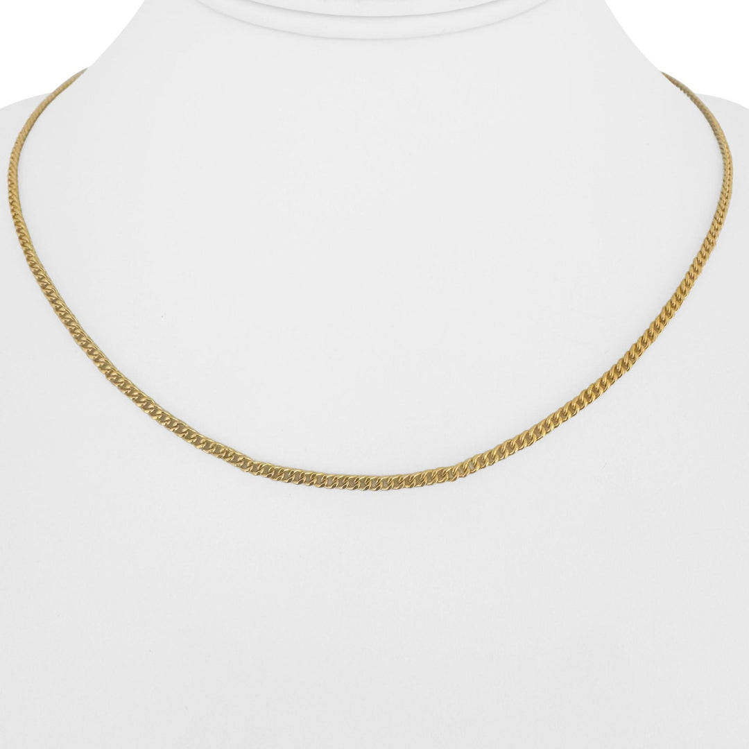 24k Pure Yellow Gold 15.3g Solid Thin 2.5mm Curb Link Chain Necklace 17"