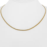 24k Pure Yellow Gold 15.3g Solid Thin 2.5mm Curb Link Chain Necklace 17"