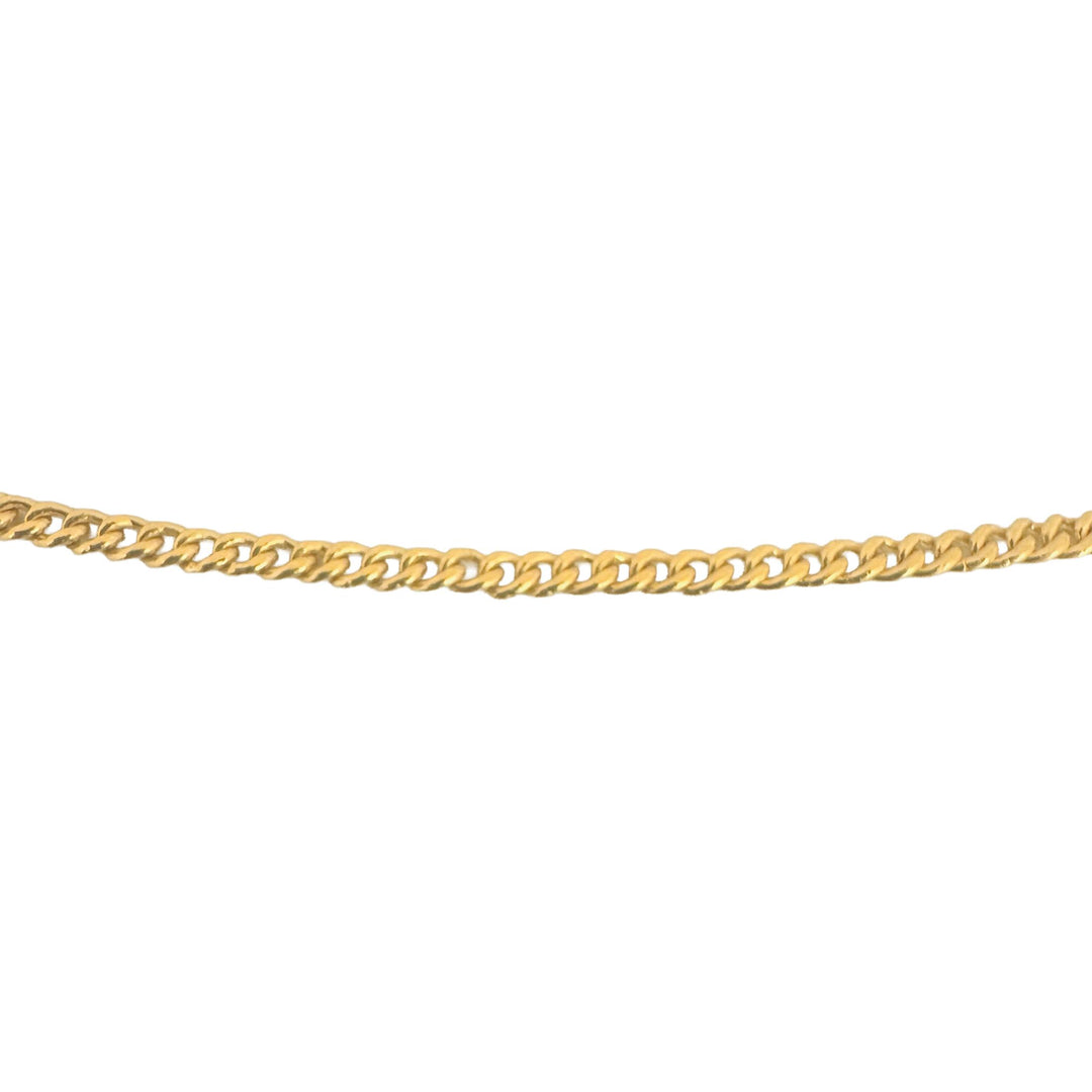 24k Pure Yellow Gold 15.3g Solid Thin 2.5mm Curb Link Chain Necklace 17"
