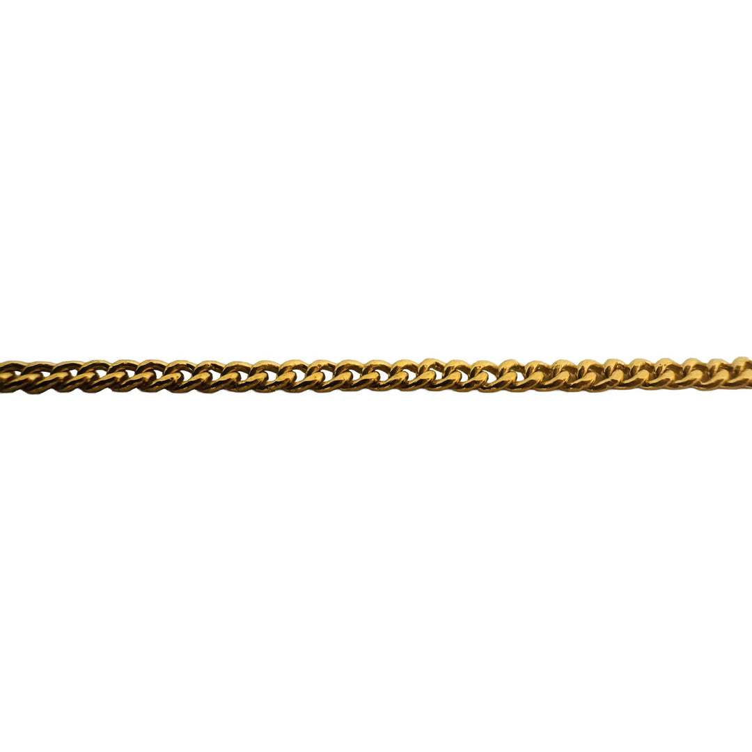 24k Pure Yellow Gold 15.3g Solid Thin 2.5mm Curb Link Chain Necklace 17"