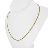 24k Pure Yellow Gold 14.6g Solid Thin 2.5mm Figaro Link Chain Necklace 20"