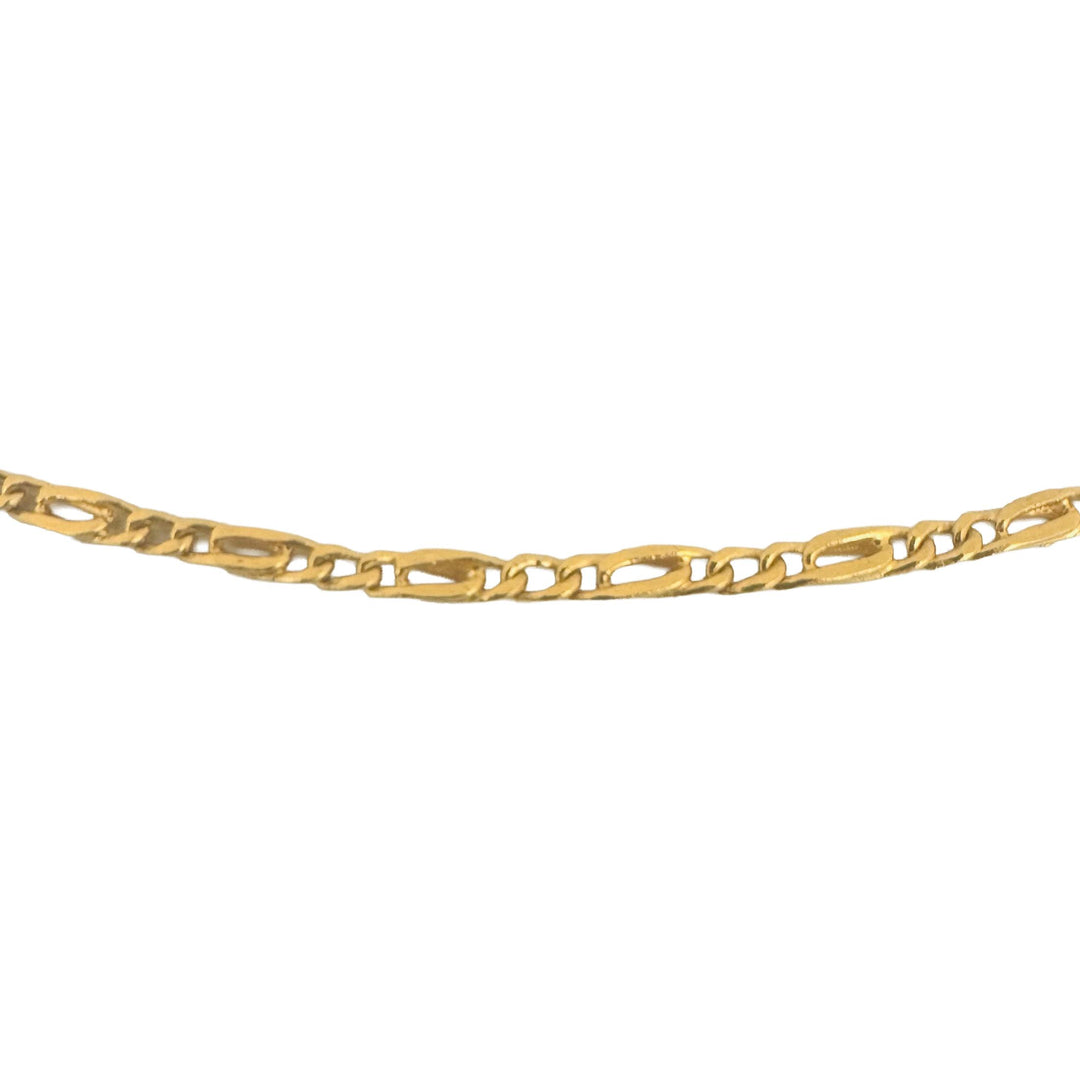 24k Pure Yellow Gold 14.6g Solid Thin 2.5mm Figaro Link Chain Necklace 20"