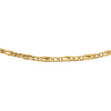 24k Pure Yellow Gold 14.6g Solid Thin 2.5mm Figaro Link Chain Necklace 20"