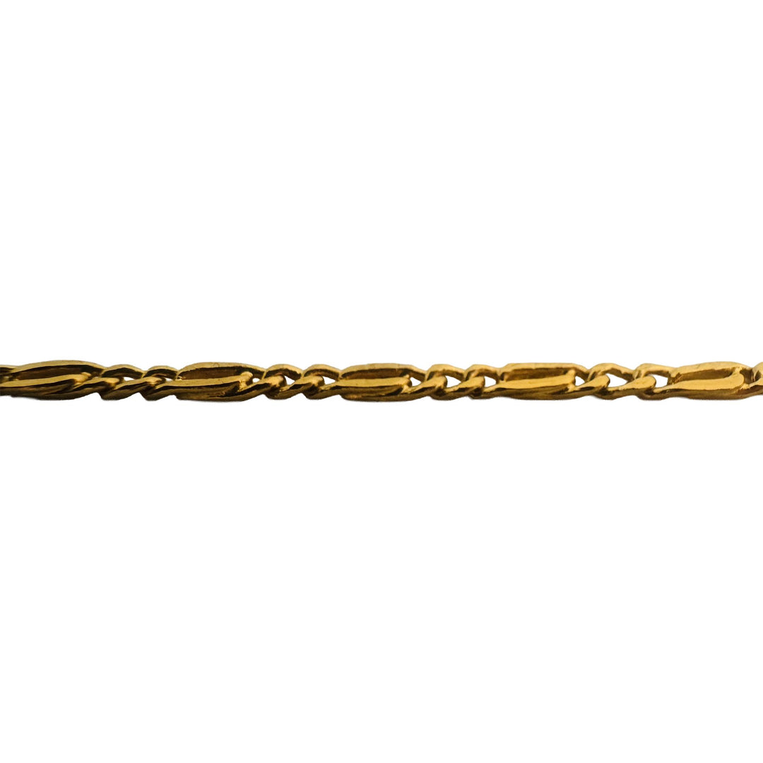 24k Pure Yellow Gold 14.6g Solid Thin 2.5mm Figaro Link Chain Necklace 20"