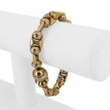 Sauro 18k Yellow and White Gold 34.7g Heavy Fancy Link Bracelet Italy 7.5"