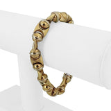 Sauro 18k Yellow and White Gold 34.7g Heavy Fancy Link Bracelet Italy 7.5"