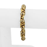 Sauro 18k Yellow and White Gold 34.7g Heavy Fancy Link Bracelet Italy 7.5"