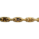 Sauro 18k Yellow and White Gold 34.7g Heavy Fancy Link Bracelet Italy 7.5"