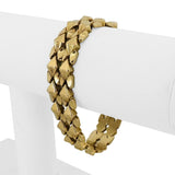 18k Yellow Gold 24.6g Vintage Heavy 14mm Fancy Link Bracelet Italy 7.25"