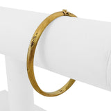 18k Yellow Gold 11g Vintage Satin Finish Floral Bangle Bracelet 7.25"