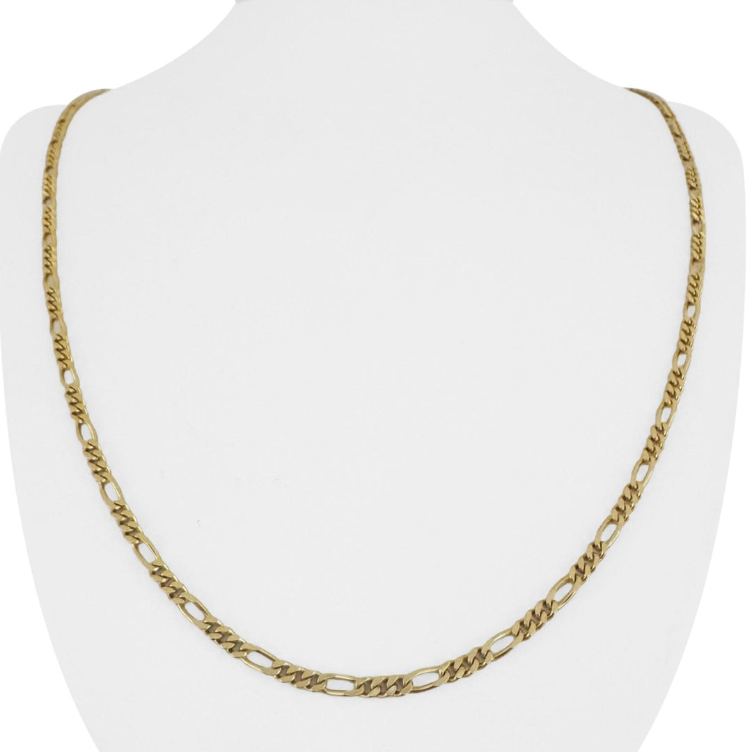18k Yellow Gold 14.4g Solid UnoAErre 2.8mm Figaro Link Chain Necklace Italy 24"