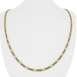18k Yellow Gold 14.4g Solid UnoAErre 2.8mm Figaro Link Chain Necklace Italy 24"