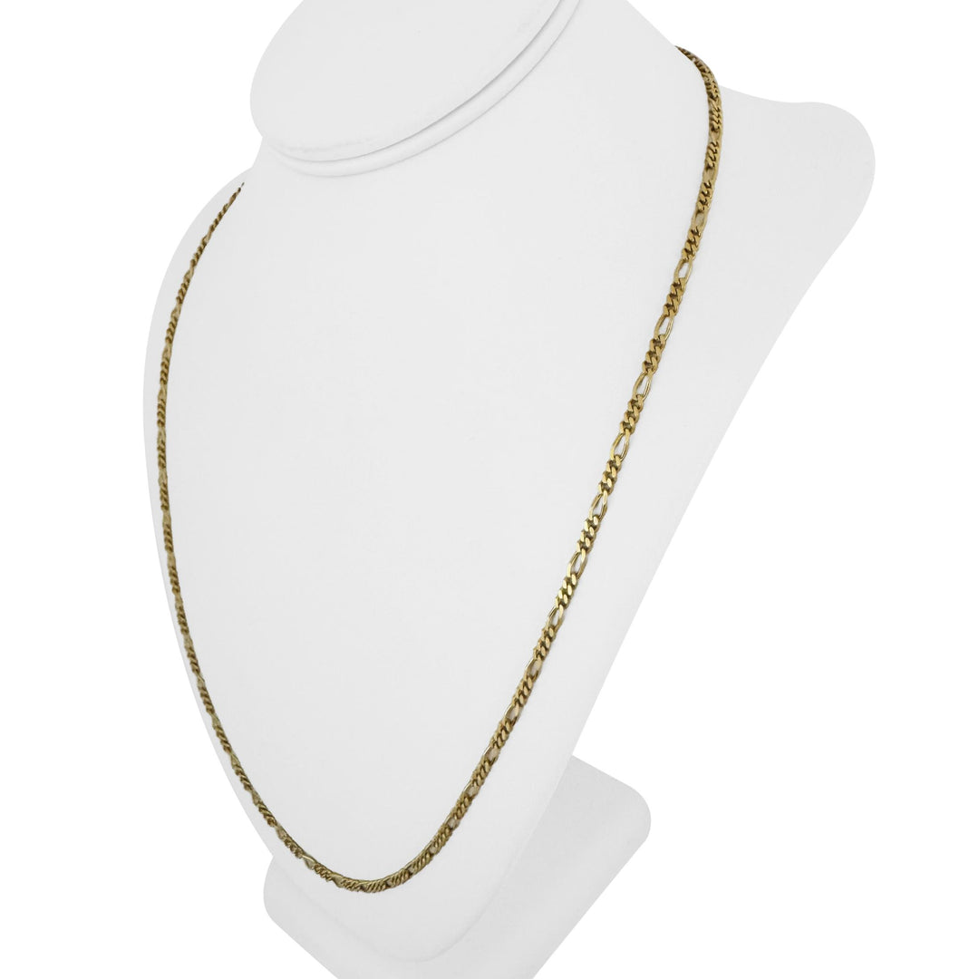 18k Yellow Gold 14.4g Solid UnoAErre 2.8mm Figaro Link Chain Necklace Italy 24"