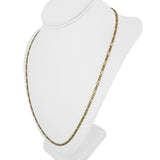 18k Yellow Gold 14.4g Solid UnoAErre 2.8mm Figaro Link Chain Necklace Italy 24"