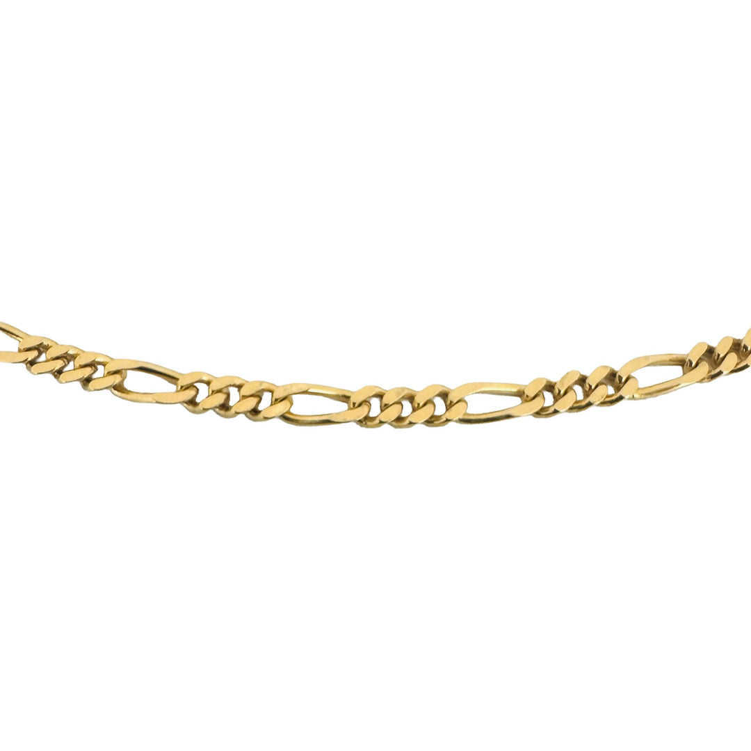 18k Yellow Gold 14.4g Solid UnoAErre 2.8mm Figaro Link Chain Necklace Italy 24"