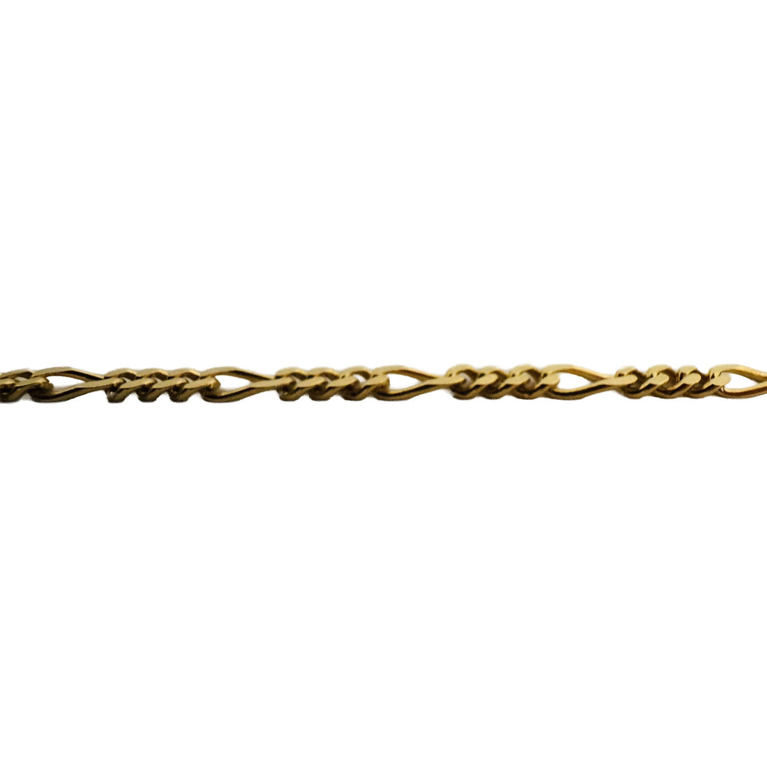 18k Yellow Gold 14.4g Solid UnoAErre 2.8mm Figaro Link Chain Necklace Italy 24"