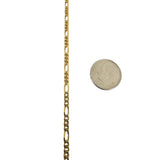 18k Yellow Gold 14.4g Solid UnoAErre 2.8mm Figaro Link Chain Necklace Italy 24"