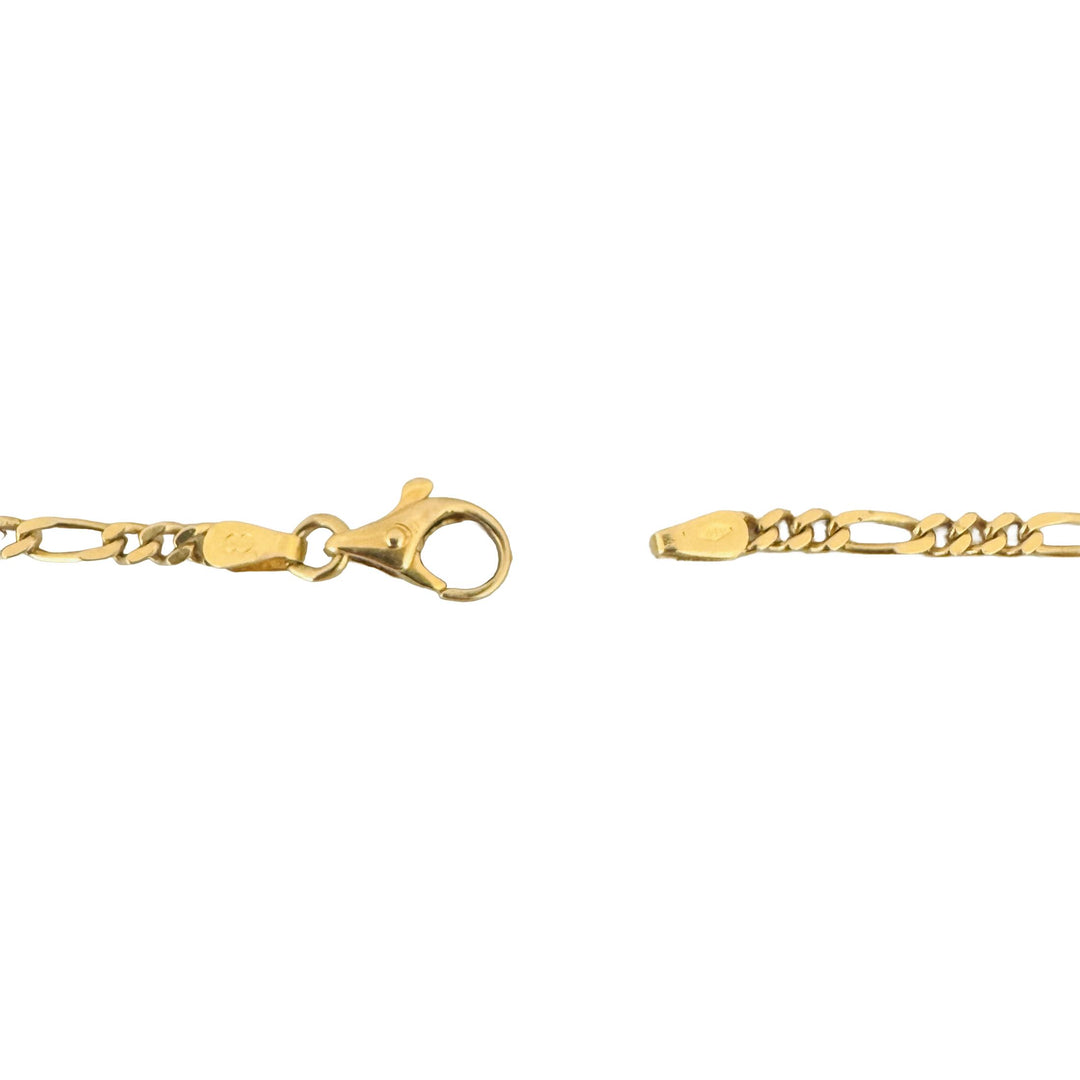18k Yellow Gold 14.4g Solid UnoAErre 2.8mm Figaro Link Chain Necklace Italy 24"