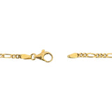 18k Yellow Gold 14.4g Solid UnoAErre 2.8mm Figaro Link Chain Necklace Italy 24"