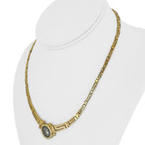 18k Yellow Gold 25.8g Greek Key Coin Pendant Necklace 16"
