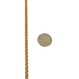 19k Portuguese Yellow Gold 19.5g Solid 4mm Double Circle Curb Link Necklace 24"