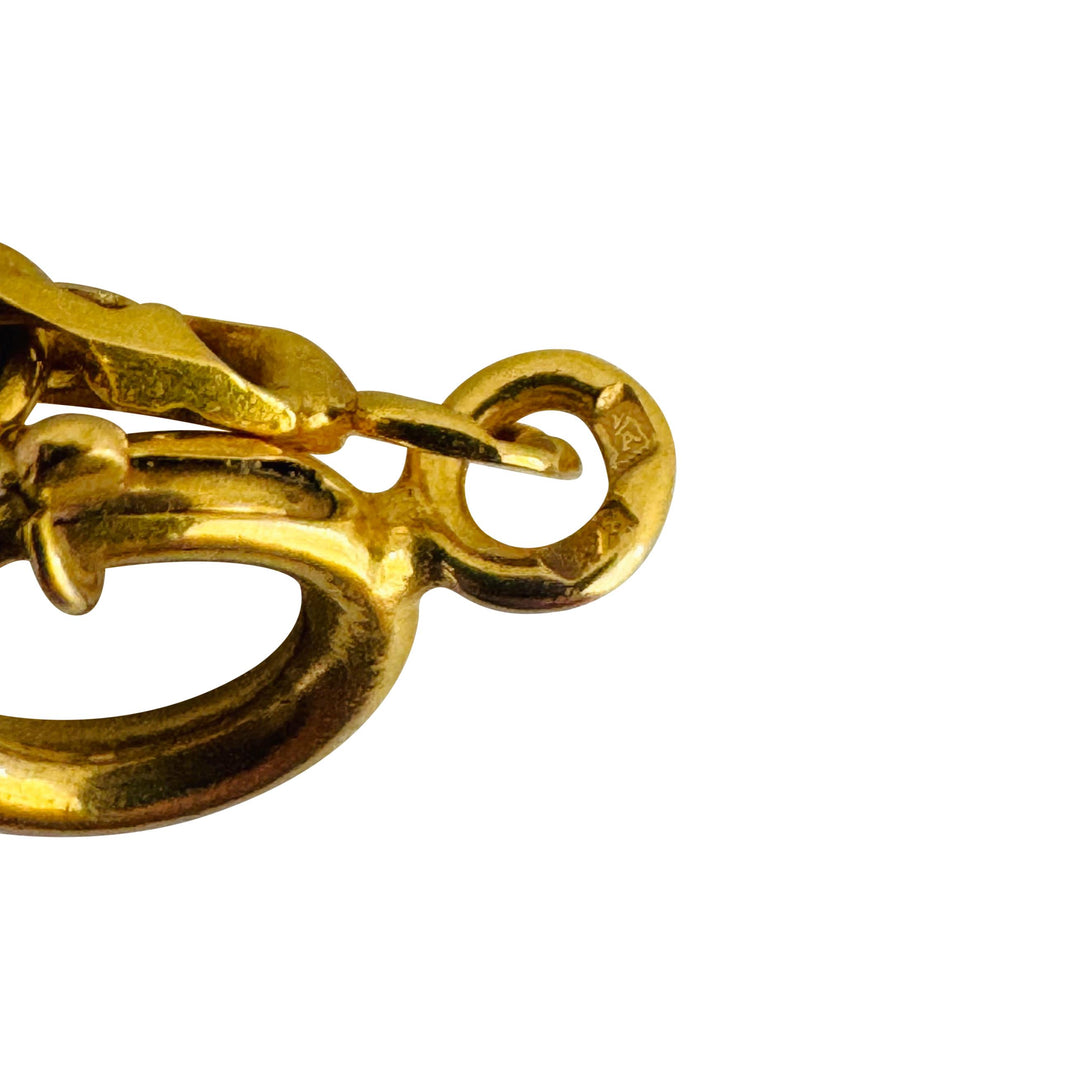 19k Portuguese Yellow Gold 19.5g Solid 4mm Double Circle Curb Link Necklace 24"