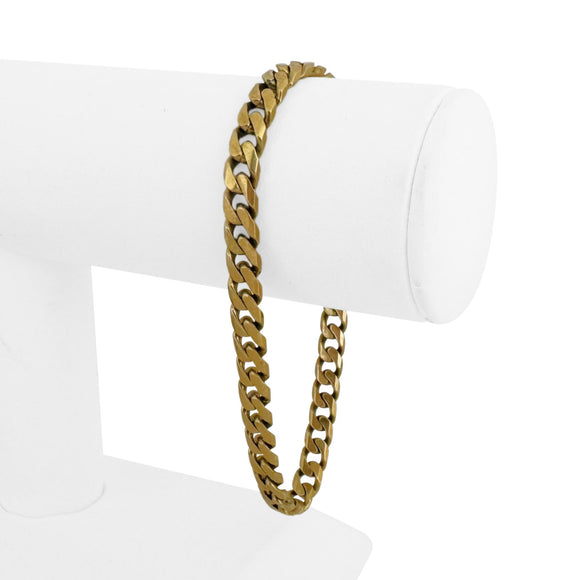 18k Yellow Gold 27g Solid Vintage UnoAErre Men's Curb Link Bracelet Italy 8.25