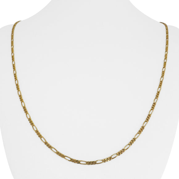 18k Yellow Gold 6.7g Solid Thin 2mm Figaro Link Chain Necklace Israel 24