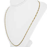 18k Yellow Gold 6.7g Solid Thin 2mm Figaro Link Chain Necklace Israel 24"