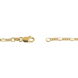 18k Yellow Gold 6.7g Solid Thin 2mm Figaro Link Chain Necklace Israel 24"