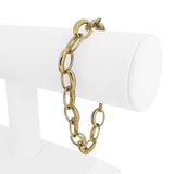 18k Yellow Gold 11.7g Ladies Polished 10mm Oval Cable Link Bracelet 7.5"